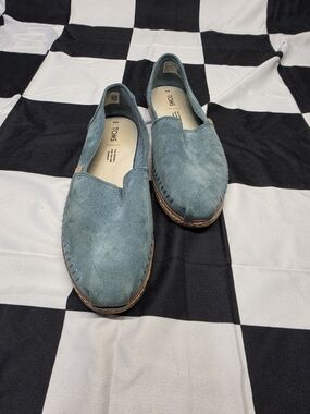 Toms Women's Espadrille Slip-On Flats in Teal Suede